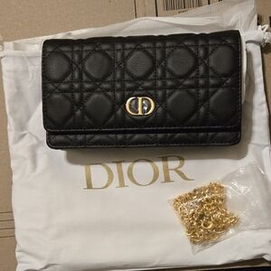 Black Quilted Clutch with Gold Accents